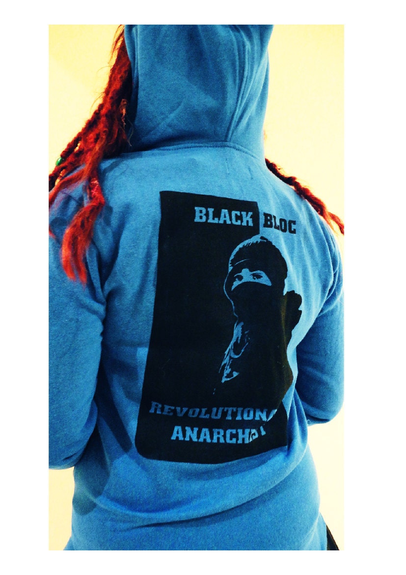 Black Bloc Revolutionary Anarchist - Blue Unisex Hoodie