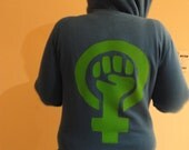 Feminist Fist-  GLOW Hoodie-Radical Political Feminist Hoodie sweatshirt -