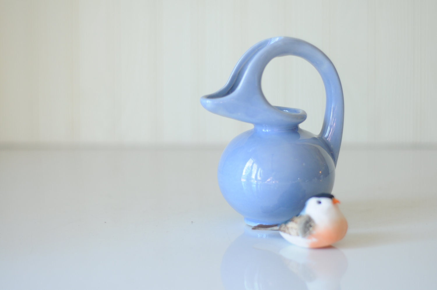 Pitcher Small Mid Century Art Vase or Blue Pitcher -  Made in Canada