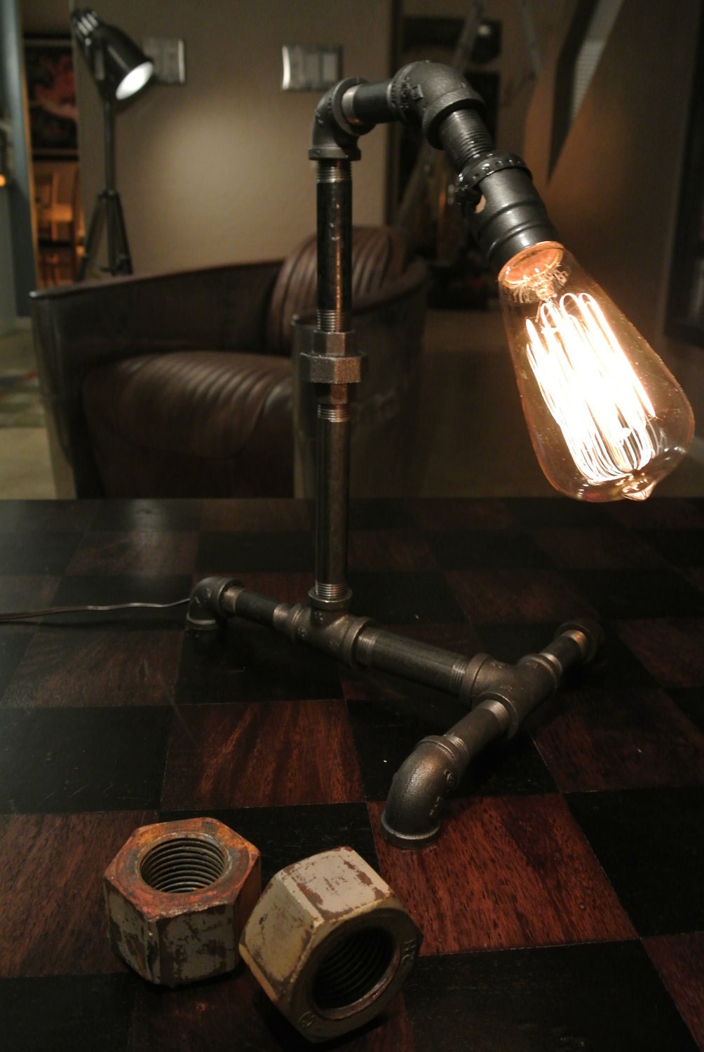 IronPipeLight Industrial Table Lamp
