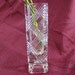 Vintage Fostoria Crystal Bud Vase- Exclusive Avon Design 1980- Modern Plaid Heavy Crystal- Pen Holder- Desk Accessory