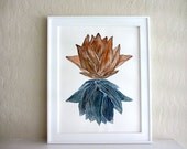Flower Plant Watercolor Art Painting - Large Archival Print - 11x14 In Bloom