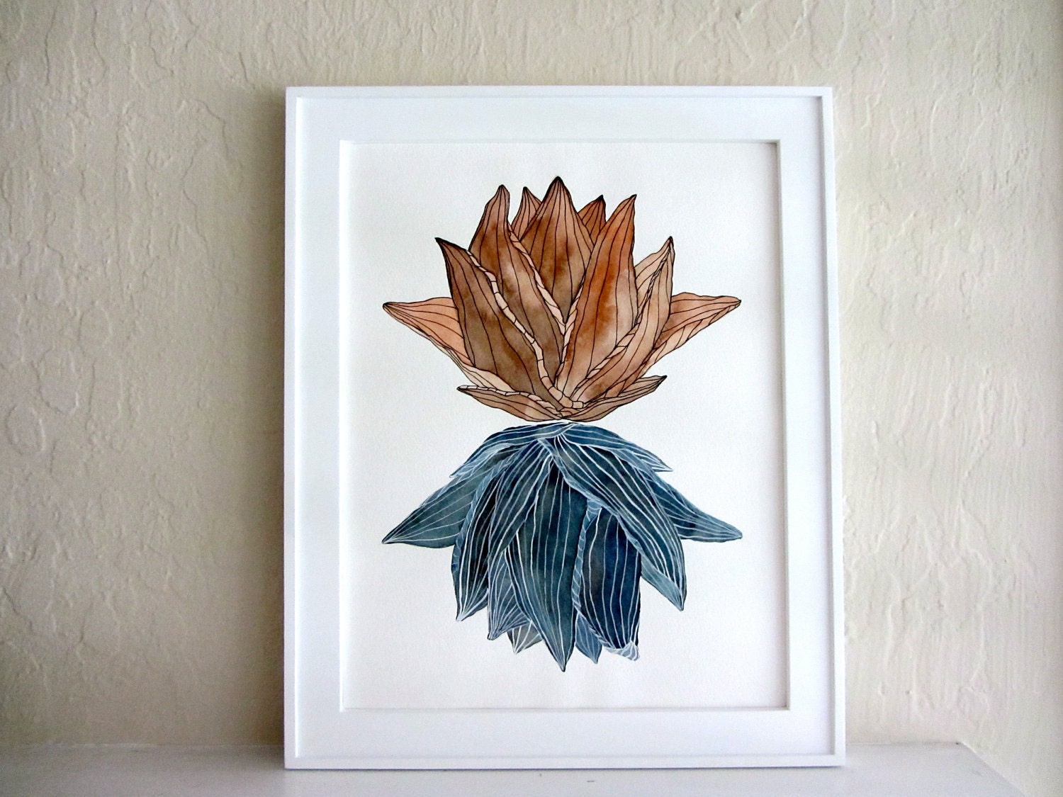 Flower Plant Watercolor Art Painting - Large Archival Print - 11x14 In Bloom