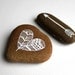 Reserved for Wenwen - Heart and Arrow Painted Stone Set - Dandelion