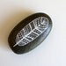 Painted Feather Stone - Handpainted Patterned Feather - River Luna