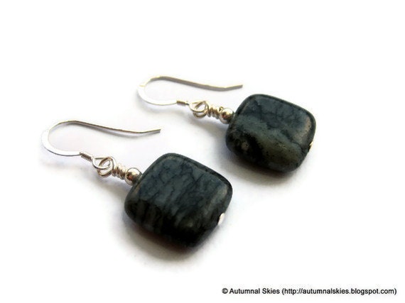 Picasso Jasper and Sterling Silver Spacers Earrings