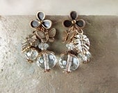 Vintage style Asymmetrical earrings studs.