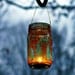 Aqua Mason Jar Lantern with Moroccan Styled Copper Detailing