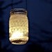 Hand Painted Mason Jar Moroccan Lantern, Lace  Design in White Pearl - on Crystal Clear Glass