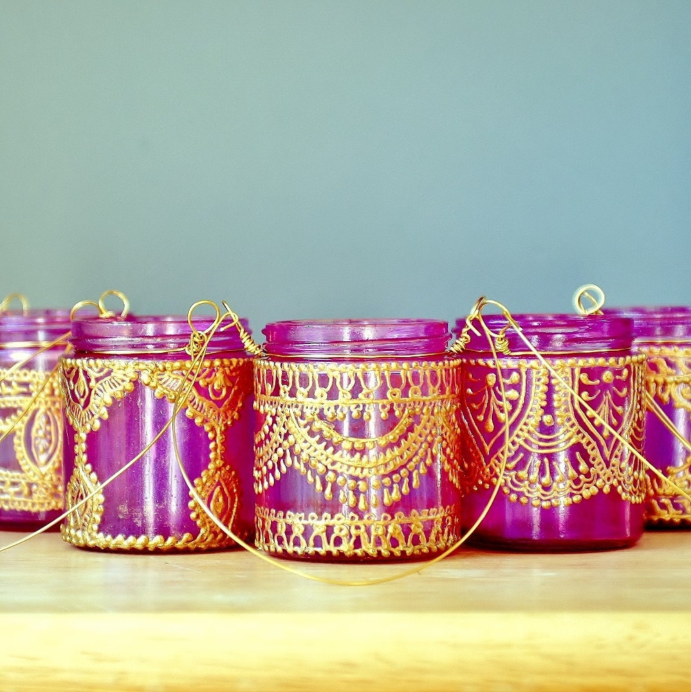 18 Hanging Candle Lanterns Inspired by Moroccan Decor, Your Choice of Colors