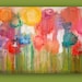 RESERVED. FLOWER GARDEN. 30x40x1.5" Original Ora Birenbaum Acrylic Abstract Painting.