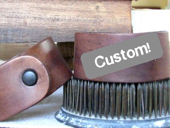 Hand Stamped Leather Cuff / Bracelet, CUSTOM IMPRINT