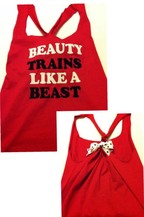 Beauty Trains Like A Beast Work-out Racerback Tank Top