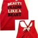 Beauty Trains Like A Beast Work-out Racerback Tank Top
