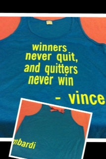 NEON Winners Never Quit and Quitters Never Win Racerback