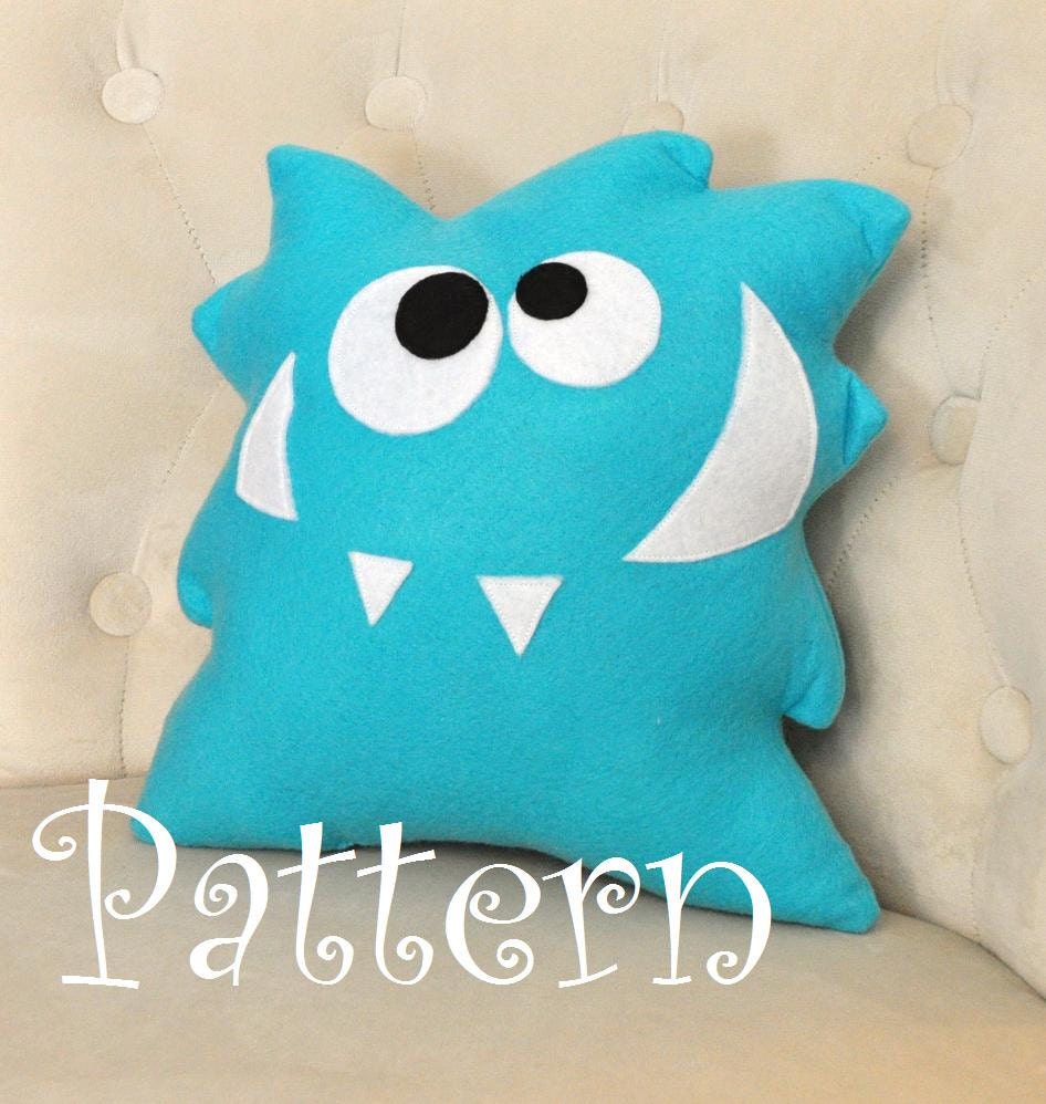 Monster Plush Pattern PDF Tutorial and Printable Templates -Nom Nom Monster Pillow Pattern-