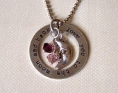 Love you to the moon and back necklace with birthstones or pearl metal stamped mothers star