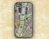 Vintage London map, Iphone 4 and 4s case, Iphone 5 case (9743)