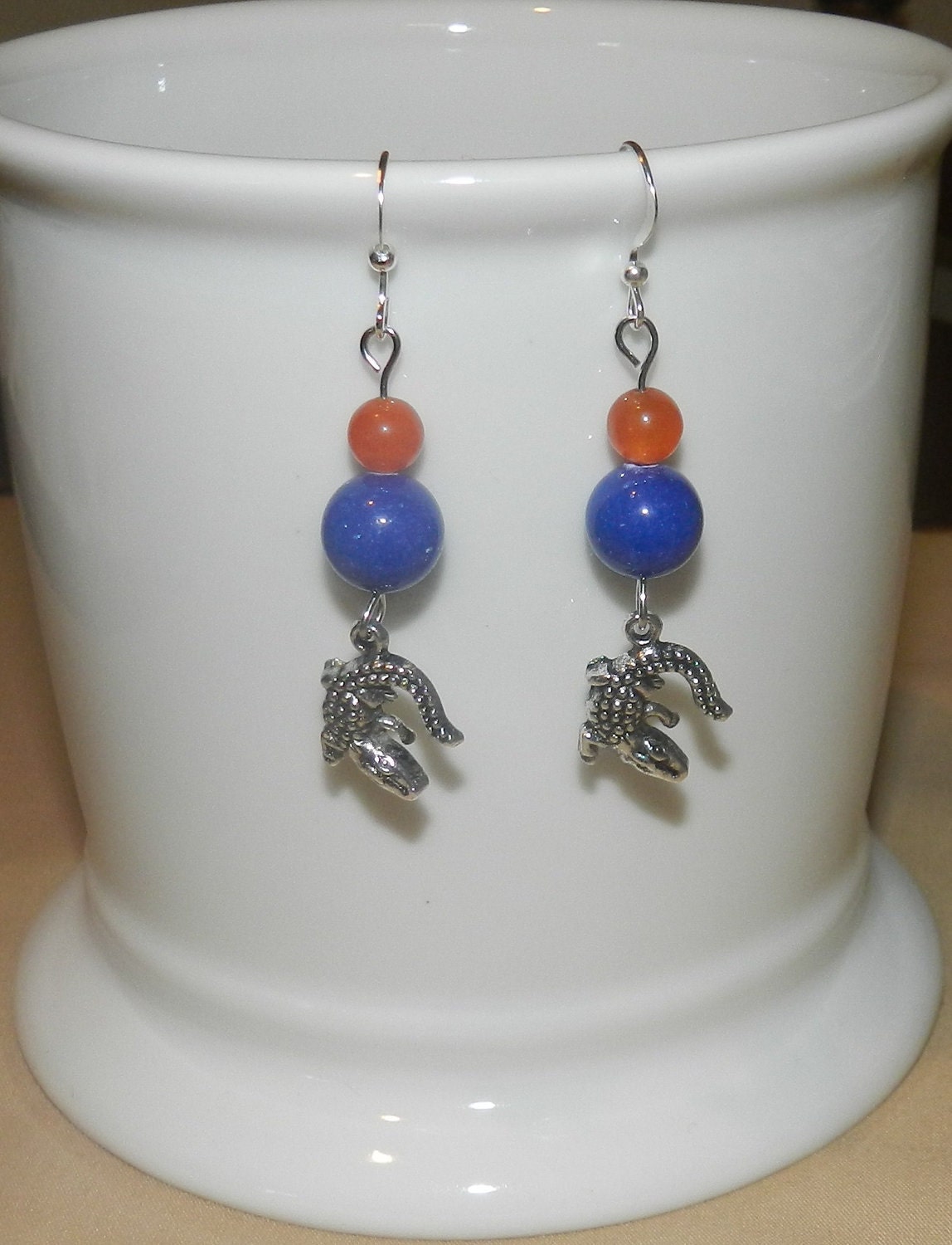 Florida Gators Inspired Beaded Earrings