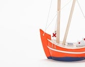 Wooden Boat - Fishing Boat - Trawler / Handmade - Hand Painted