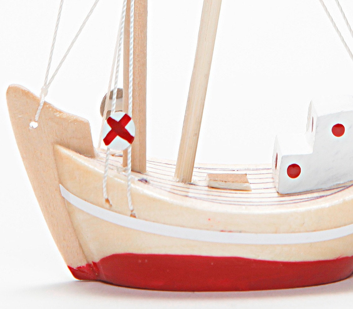 Wooden Boat - Fishing Boat - Trawler / Handmade - Hand Painted