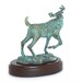 Whitetail deer hot cast bronze with verde green patina