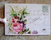Gift Tag, Postcard, French, Birds, Swans, Stationery, Gift Packaging