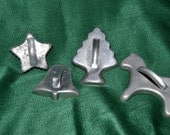 4 Vintage Aluminum Cookie Cutters