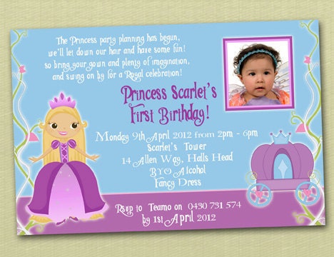 Princess Rapunzel Themed Birthday Invitations - You Print Il_570xn