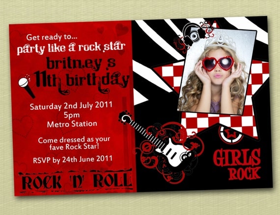 Rock and Roll Birthday Invitations - You Print Il_570xn