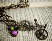 Long Brass Bicycle Necklace