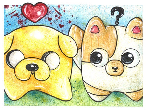 Adventure Time Art, Jake and Cake -- Limited Edition Art Giclee