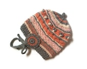 Waldorf Inspired Girl Hat, One Of A Kind, High Quality Natural Product, Size 5 Years, Material: 1/2 Silk & 1/2 Wool - Swiss Handmade