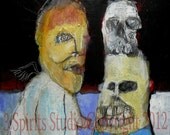 Original Mixed Media Painting on Panel - "On a Wing and a Prayer"