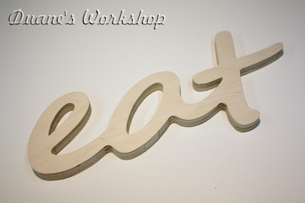 eat Sign, DIY unfinished, Wooden eat sign, kitchen sign, wooden letters, home decor, wood sign, Housewares, Wall Decor