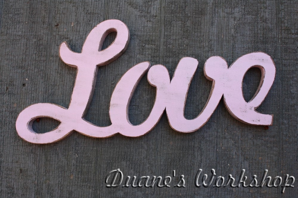 love Sign, DIY wedding decoration, Wall hanging, cottage, wooden letters, home decor, wood sign, Housewares, Wall Decor