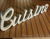 Wooden Cuisine, Wall hanging, Shabby chic, cottage, beach decor, wooden letters, home decor, Housewares, Wall Decor