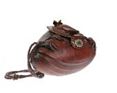 Vintage Armadillo Bag, 1940s / 1950s Red / Brown Taxidermy