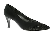 Size 8 Vintage Stuart Weitzman Lace High Heels, Black