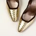 Size 6 N Vintage Joseph LaRose High Heels, Brown Suede / Metallic Gold