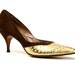 Size 6 N Vintage Joseph LaRose High Heels, Brown Suede / Metallic Gold