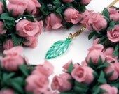 Lucite Leaf Charm Necklace