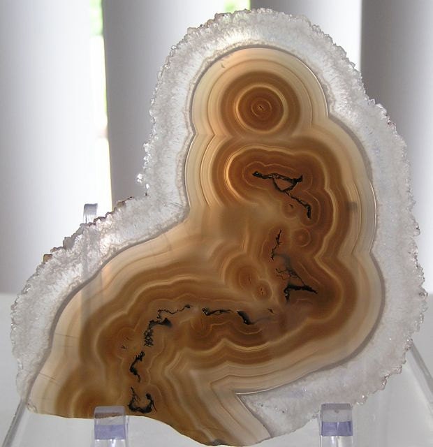 Reserved for Shelley Solar Quartz Stalactite Moss Agate Center 4"