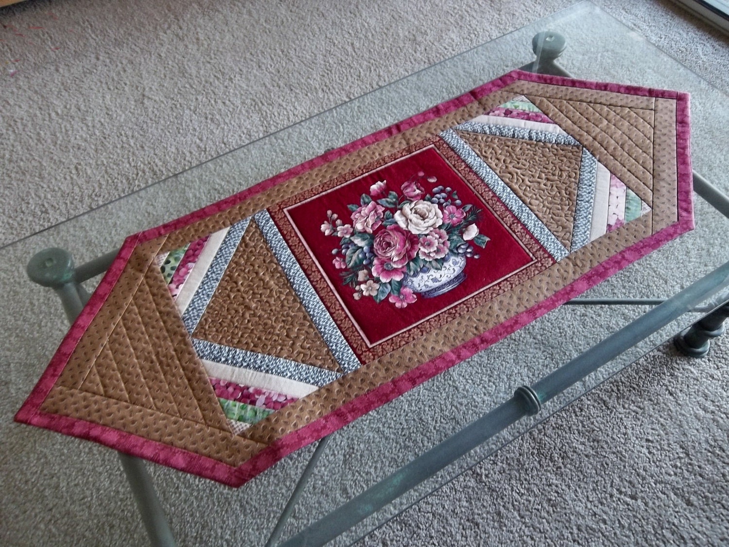 Table Runner- Quilted - Floral Bouquet