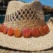 Handwoven Straw Hat with Marbled Band
