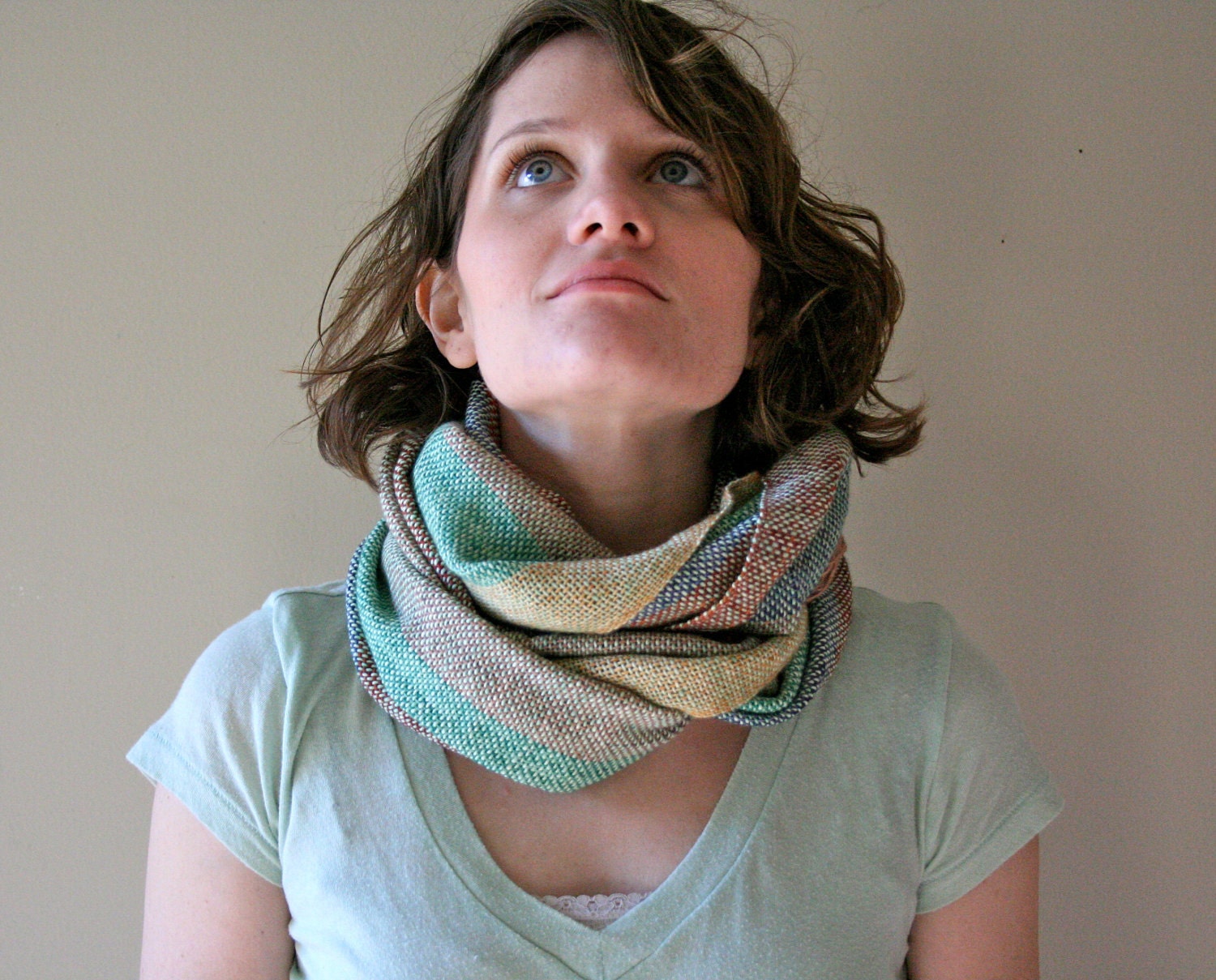 Handwoven Soft Spring Scarf or Shawl