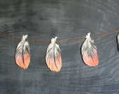 Hand Painted Feather Garland, Embers