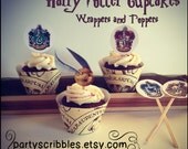 Wizard Party Cupcake Wrappers & Toppers Set INSTANT DOWNLOAD Il_170x135