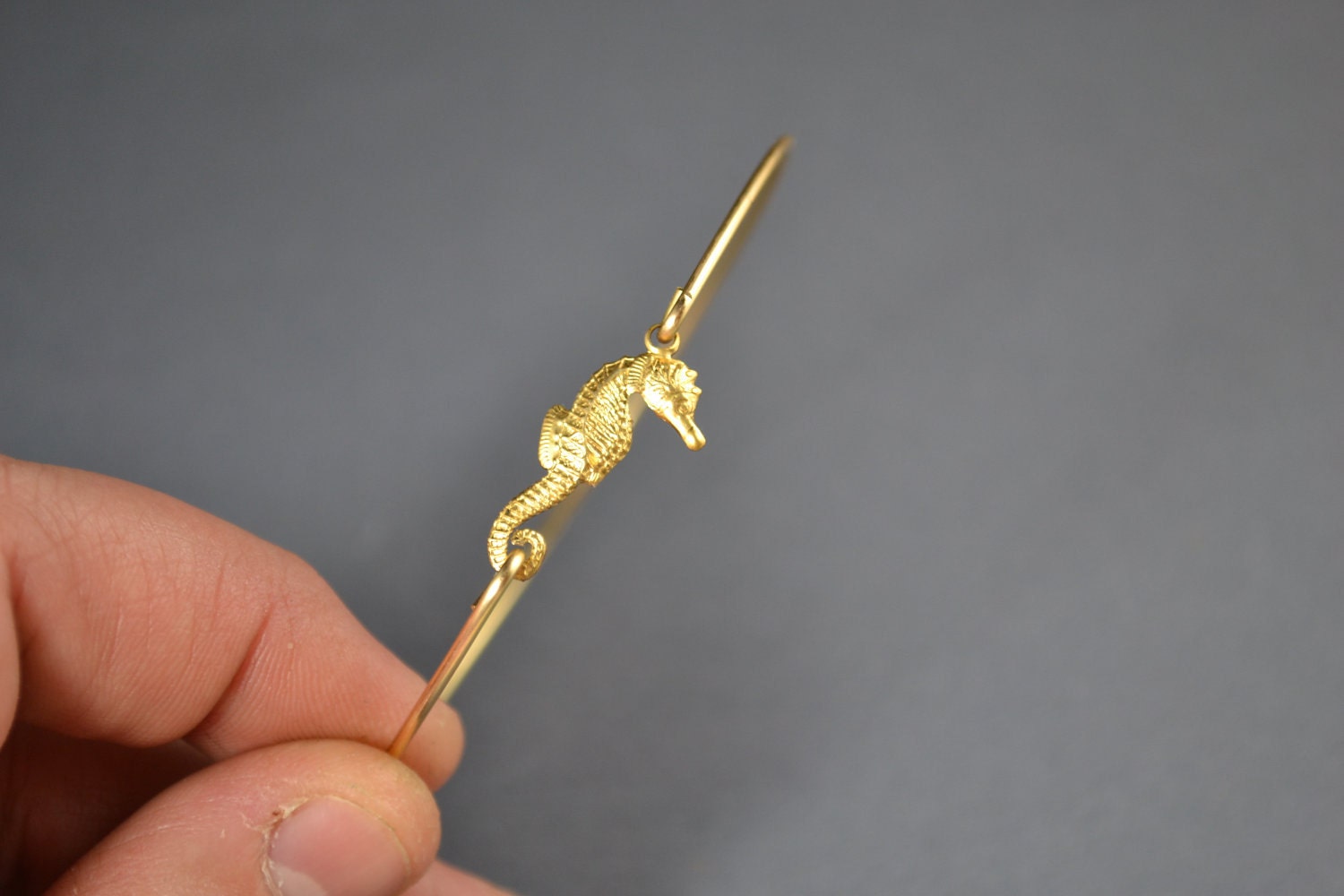 Golden Seahorse bangle bracelet