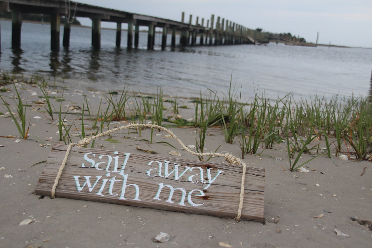 Reclaimed Wood Sign- "Sail Away With Me"